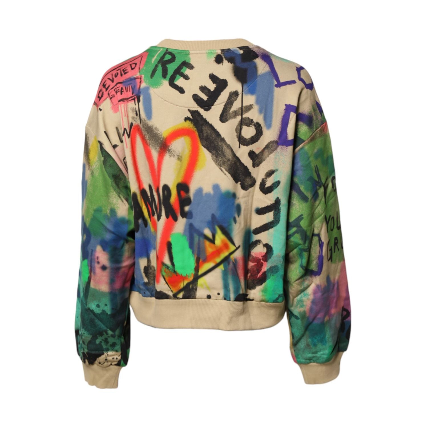Dolce & Gabbana Multicolor Print Cotton Pullover Sweater