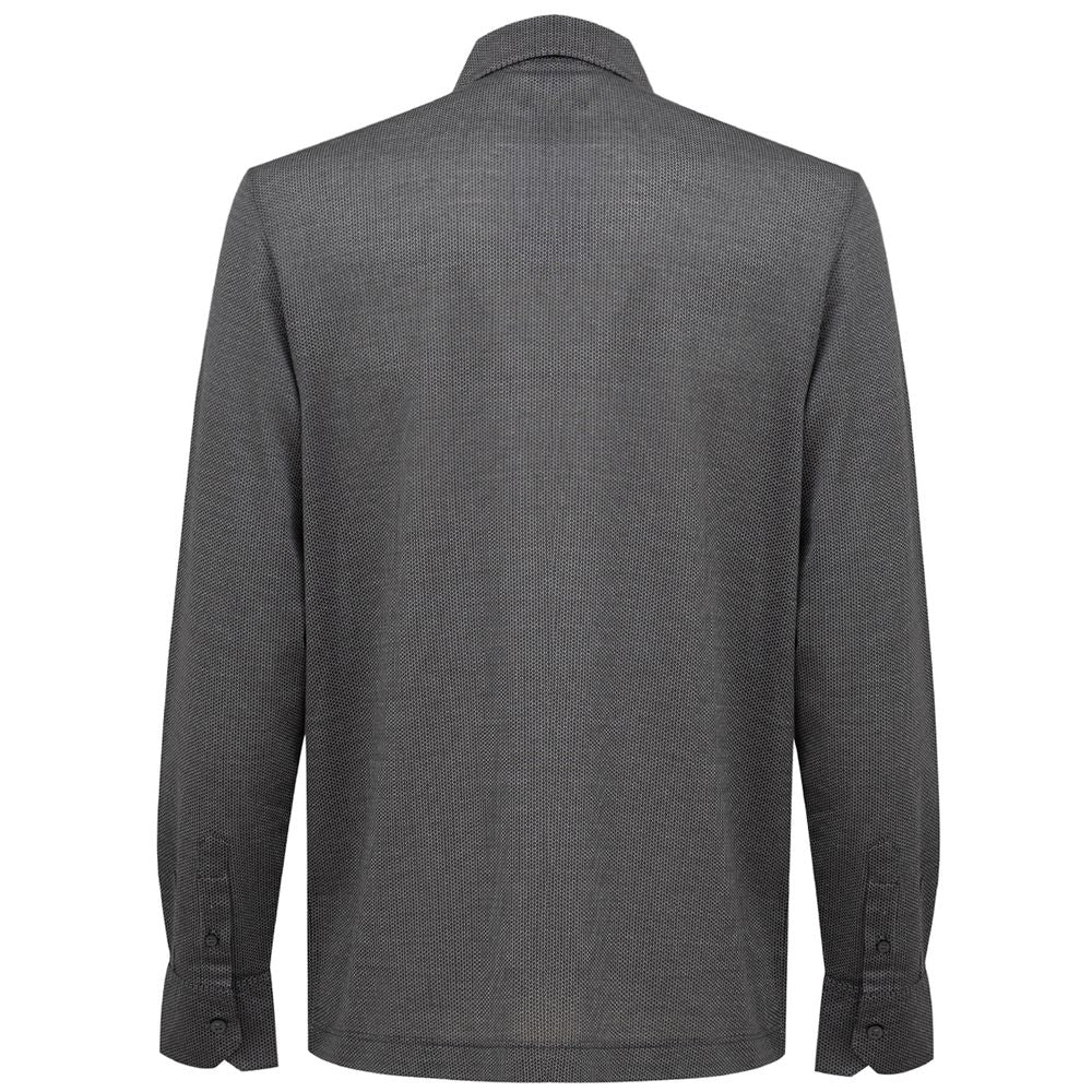 Canali Gray Cotton Pattern Shirt