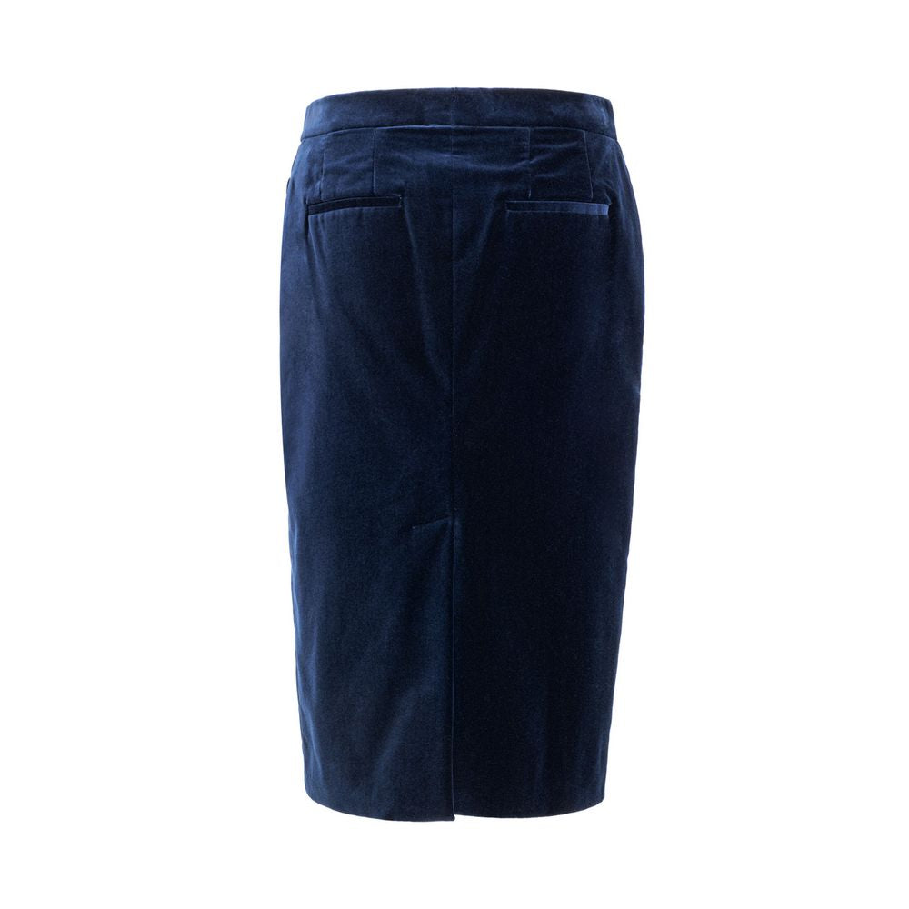 Tom Ford Blue Cotton Midi Skirt