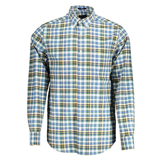 Gant Blue Cotton Mens Shirt Gant Gray