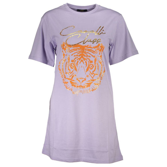Cavalli Class Purple Cotton Women Top Cavalli Class Gray