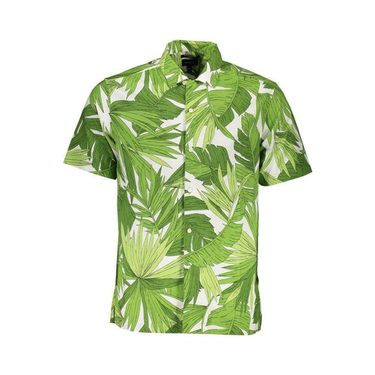 Gant Green Cotton Men Shirt Gant Olive Drab