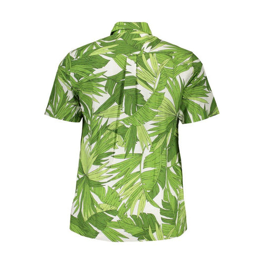 Gant Green Cotton Men Shirt Gant Olive Drab