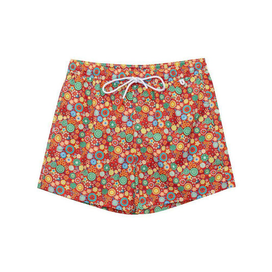 Isaia Red Polyester Swim Short