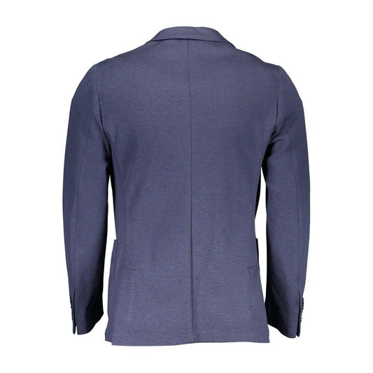 Gant Blue Cotton Men Jacket Gant Dim Gray