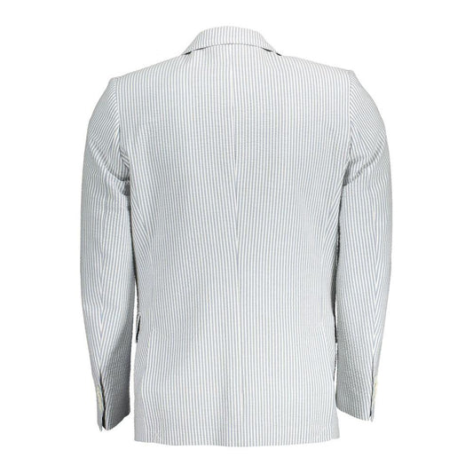Gant White Cotton Men Jacket Gant Light Gray