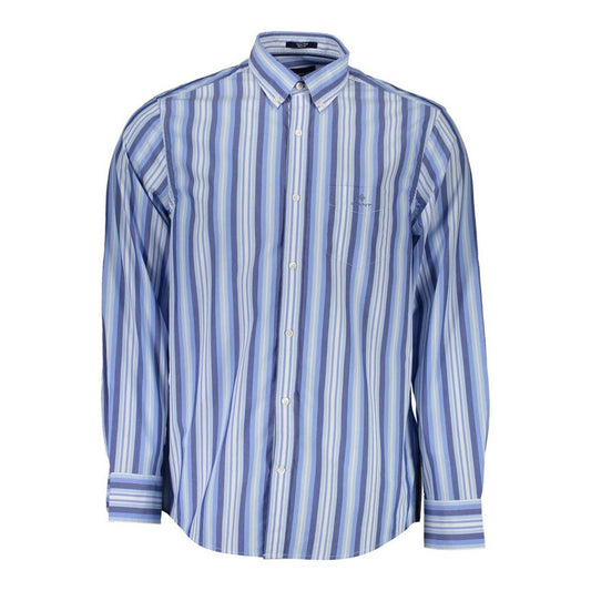 Gant Light Blue Cotton Men Shirt Gant Dark Gray