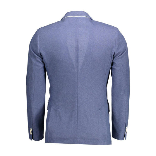 Gant Blue Polyester Men Jacket Gant Slate Gray