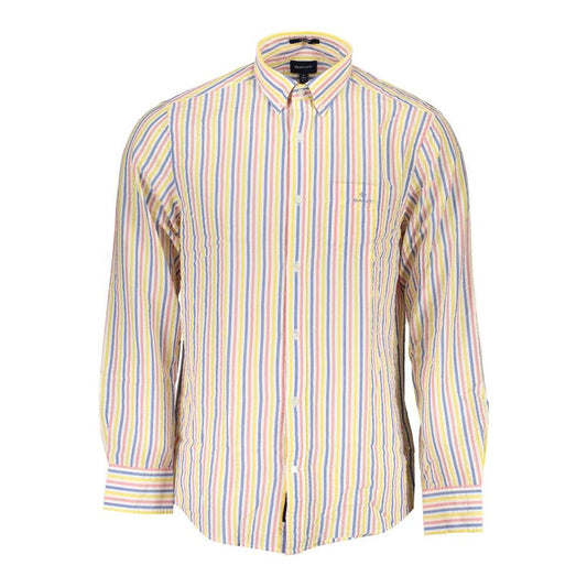 Gant White Cotton Men Shirt Gant Light Gray