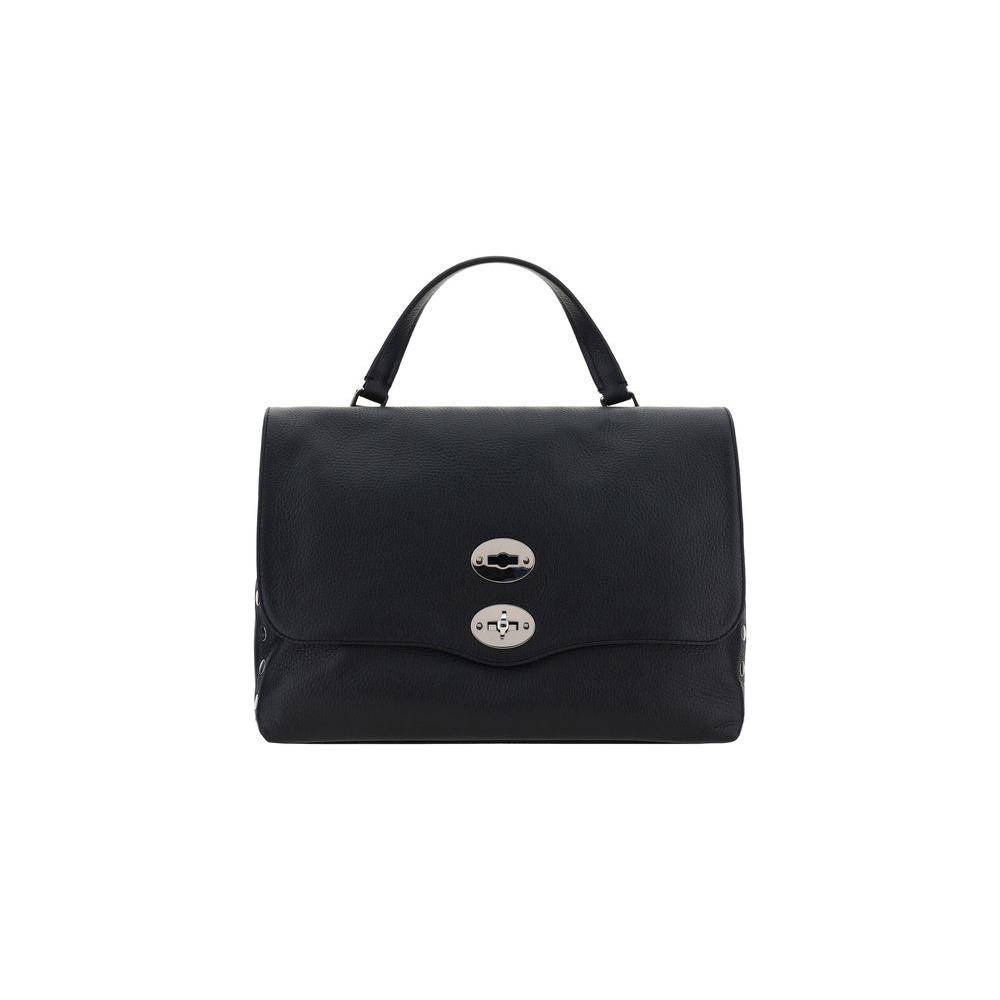 Front view with bag zipped and handles upright.