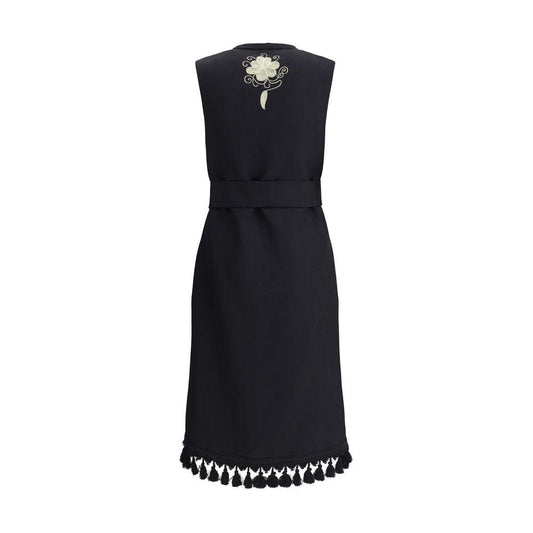 Valentino Embroidered long Vest Valentino Black
