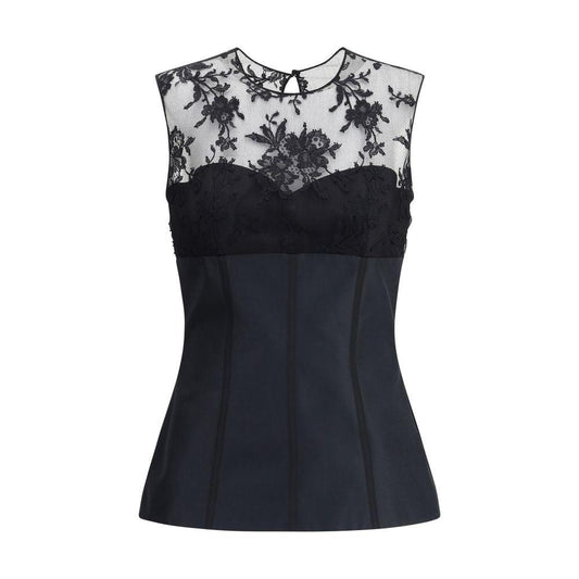 Alexander McQueen Lace Top Alexander McQueen Dark Slate Gray
