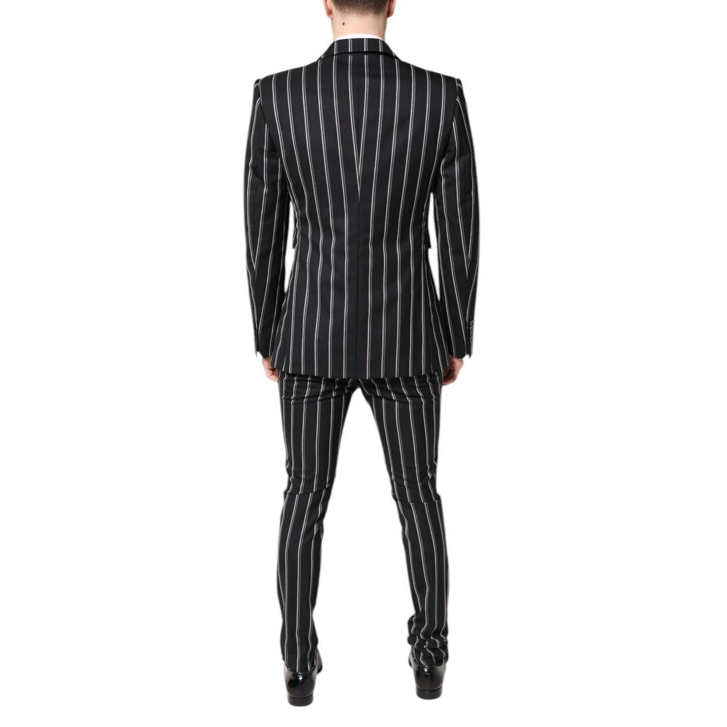 Dolce & Gabbana Black Striped SICILIA Formal 2 Piece Suit
