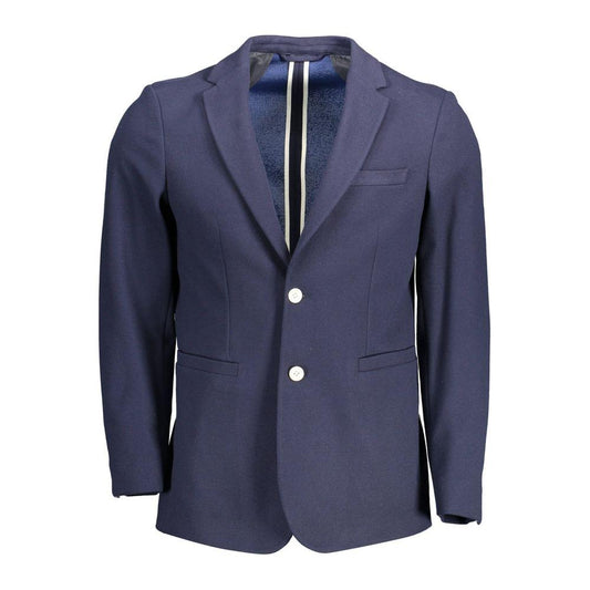 Gant Blue Polyester Men Jacket Gant Dark Slate Gray