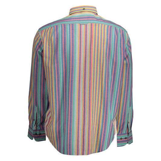 Gant Light Blue Cotton Men Shirt Gant Light Slate Gray