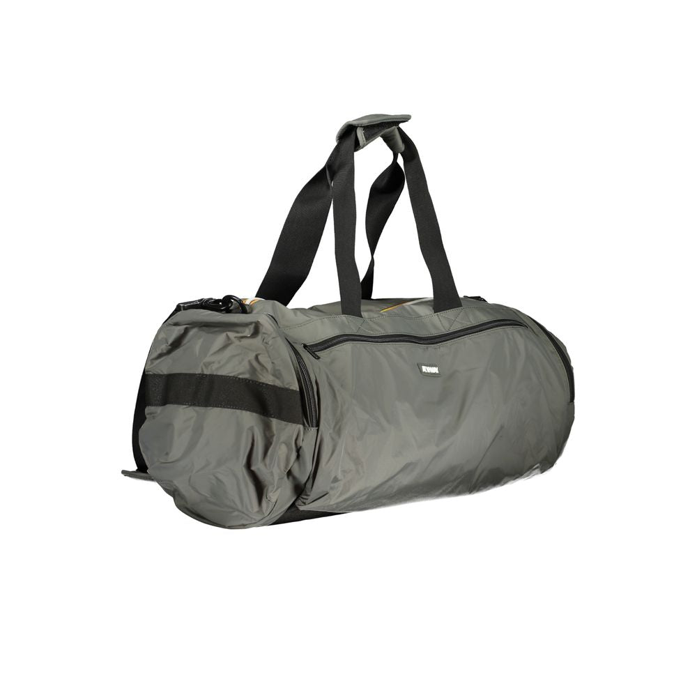 K-WAY Green Polyamide Luggage And Travel bag with shoulder handles, adjustable strap, zip closure, and multiple pockets.