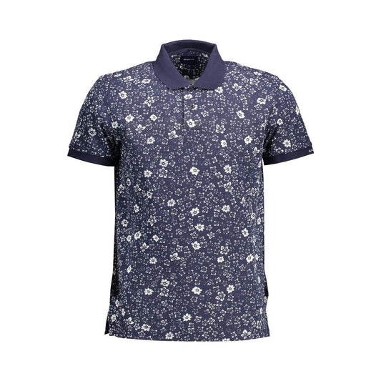 Gant Blue Cotton Men Polo Gant Dark Slate Gray