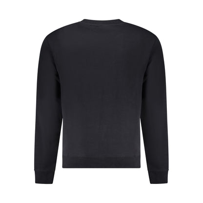 Napapijri Black Cotton Men Sweater, back view, showing a sleek and timeless design, perfect for modern and sophisticated style.