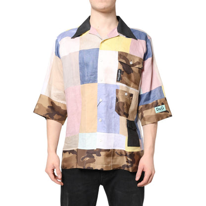 Dolce & Gabbana Multicolor Patchwork Short Sleeve Shirt