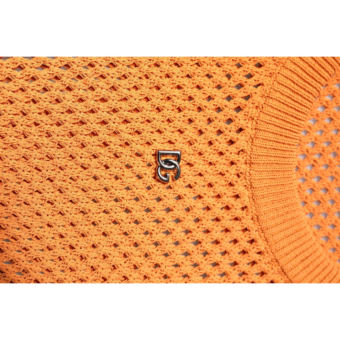 Dolce & Gabbana Orange Cashmere Round Neck Sleeveless T-shirt