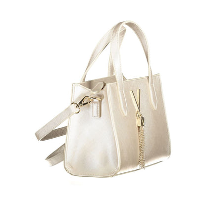 Mario Valentino Brown Polyethylene Women Handbag with sleek design and gold-tone details, featuring a tassel and versatile straps.