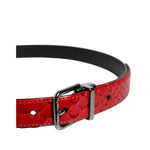 Dolce & Gabbana Red Exotic Leather Brass Metal Buckle Belt BEL9374-80