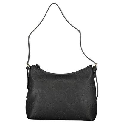 Mario Valentino Black Polyethylene Handbag with adjustable strap, 2 pockets, contrast details, zip closure, recycled material.