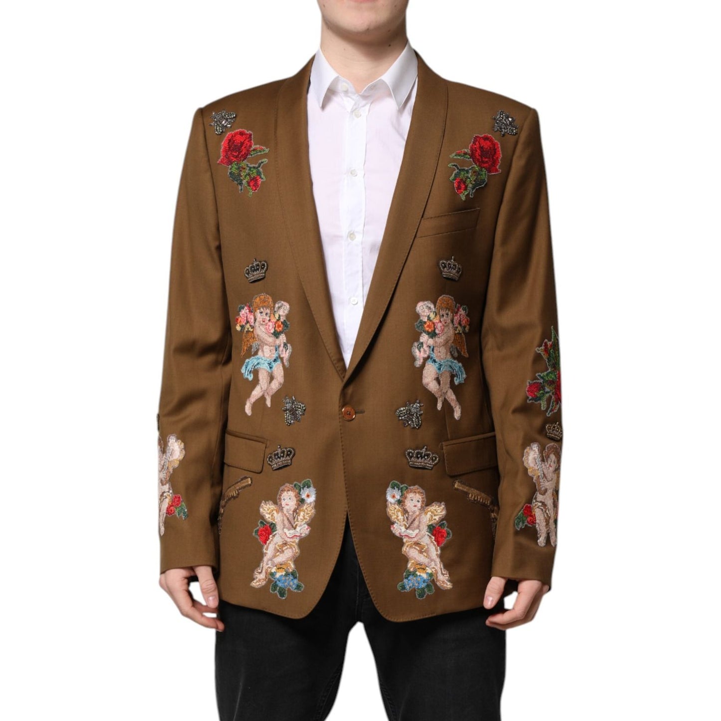 Dolce & Gabbana Brown MARTINI Single Breasted Coat Blazer