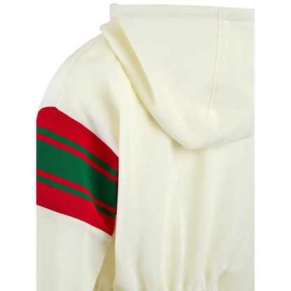 Gucci Cream Polyester Hooded Logo Sweatsuit