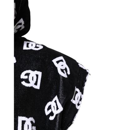 Dolce & Gabbana Black DG Cotton Hooded Sleeveless Sweater