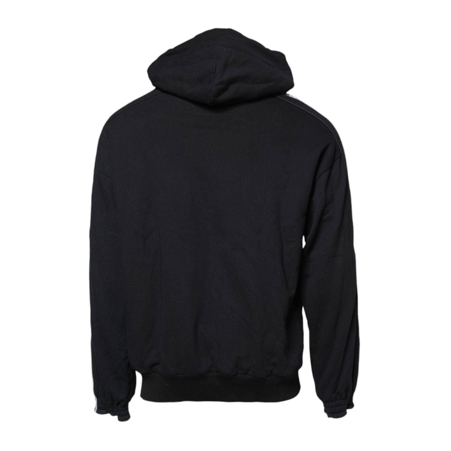 Dolce & Gabbana Black Cotton Logo Hooded Sweatshirt Sweater