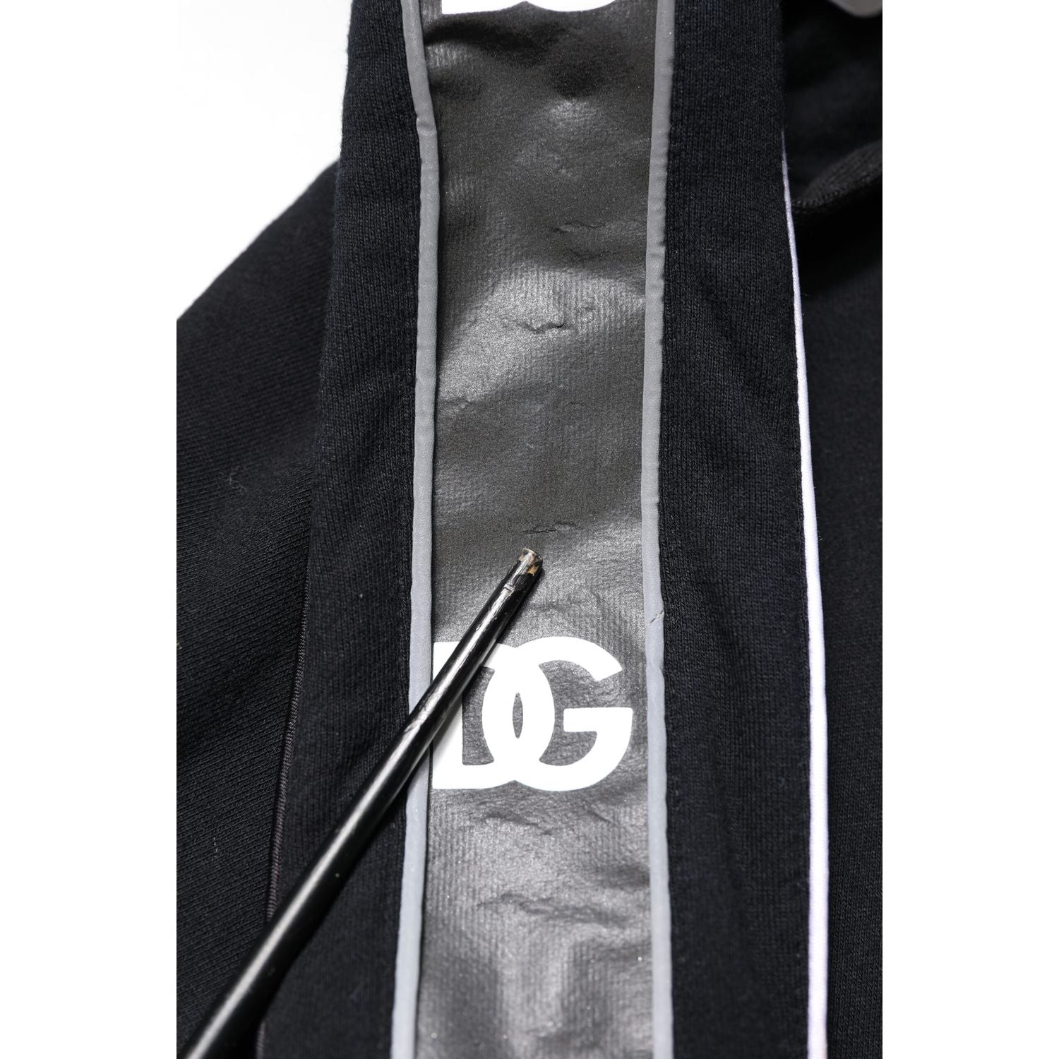 Dolce & Gabbana Black Cotton Logo Hooded Sweatshirt Sweater