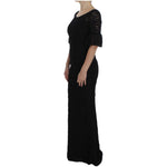 Dolce & Gabbana Black Floral Lace Long Bodycon Maxi Dress NOC10084-2