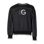Dolce & Gabbana Black Logo Polyester Crew Neck Men Pullover Sweater TSH90303-54