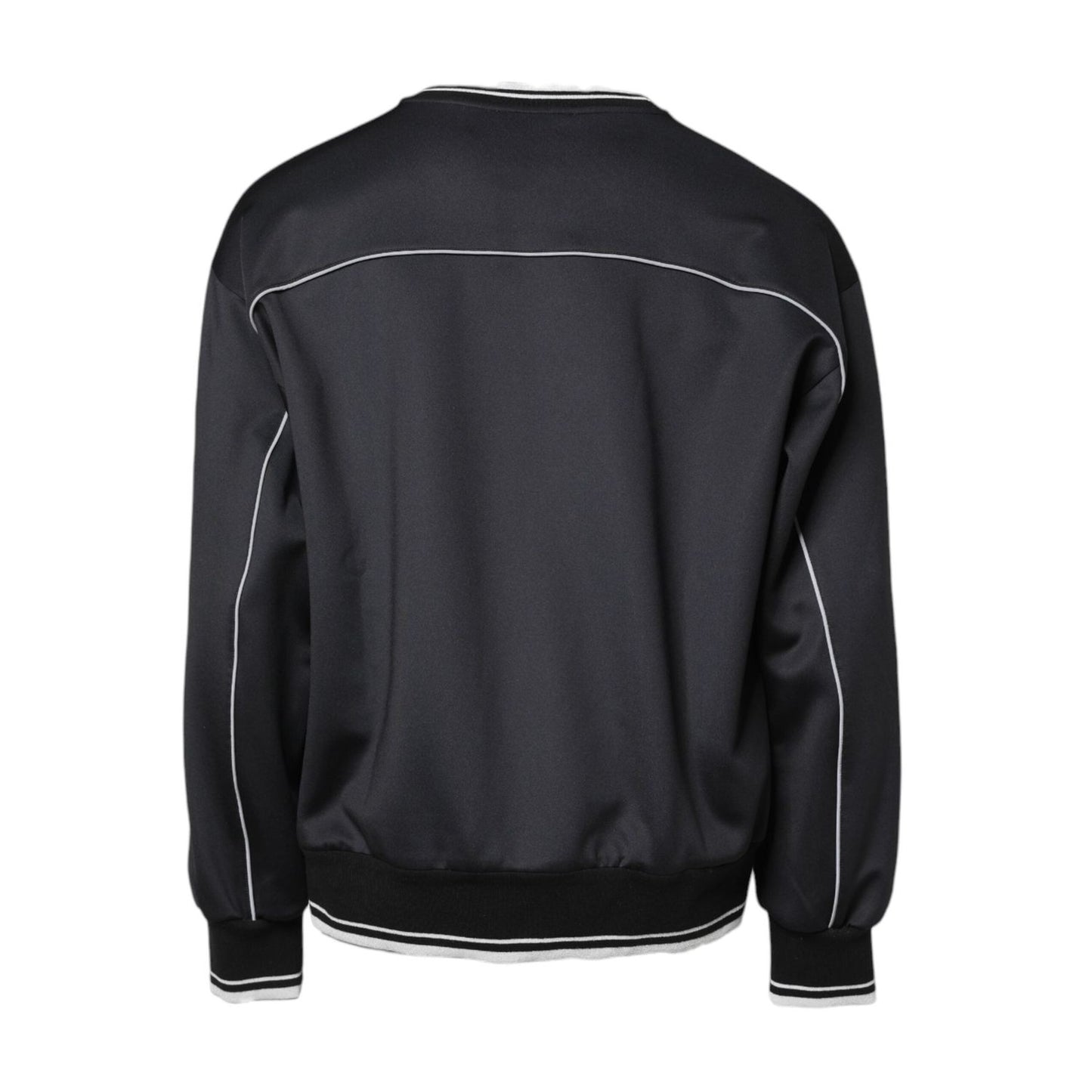Dolce & Gabbana Black Logo Polyester Crew Neck Men Pullover Sweater TSH90303-54