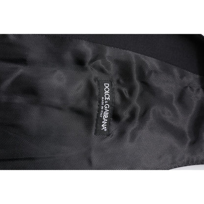 Dolce & Gabbana Black Wool Waistcoat Dress Formal Vest