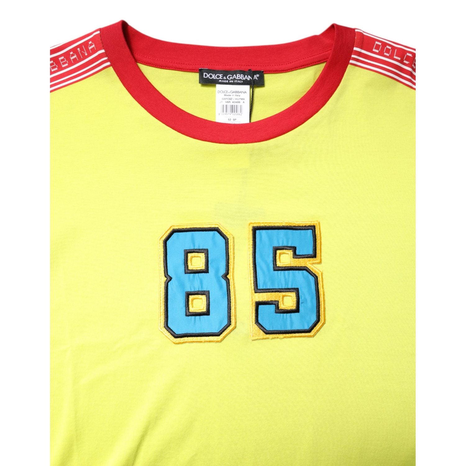 Dolce & Gabbana Green Cotton 85 Patch Crew Neck T-shirt