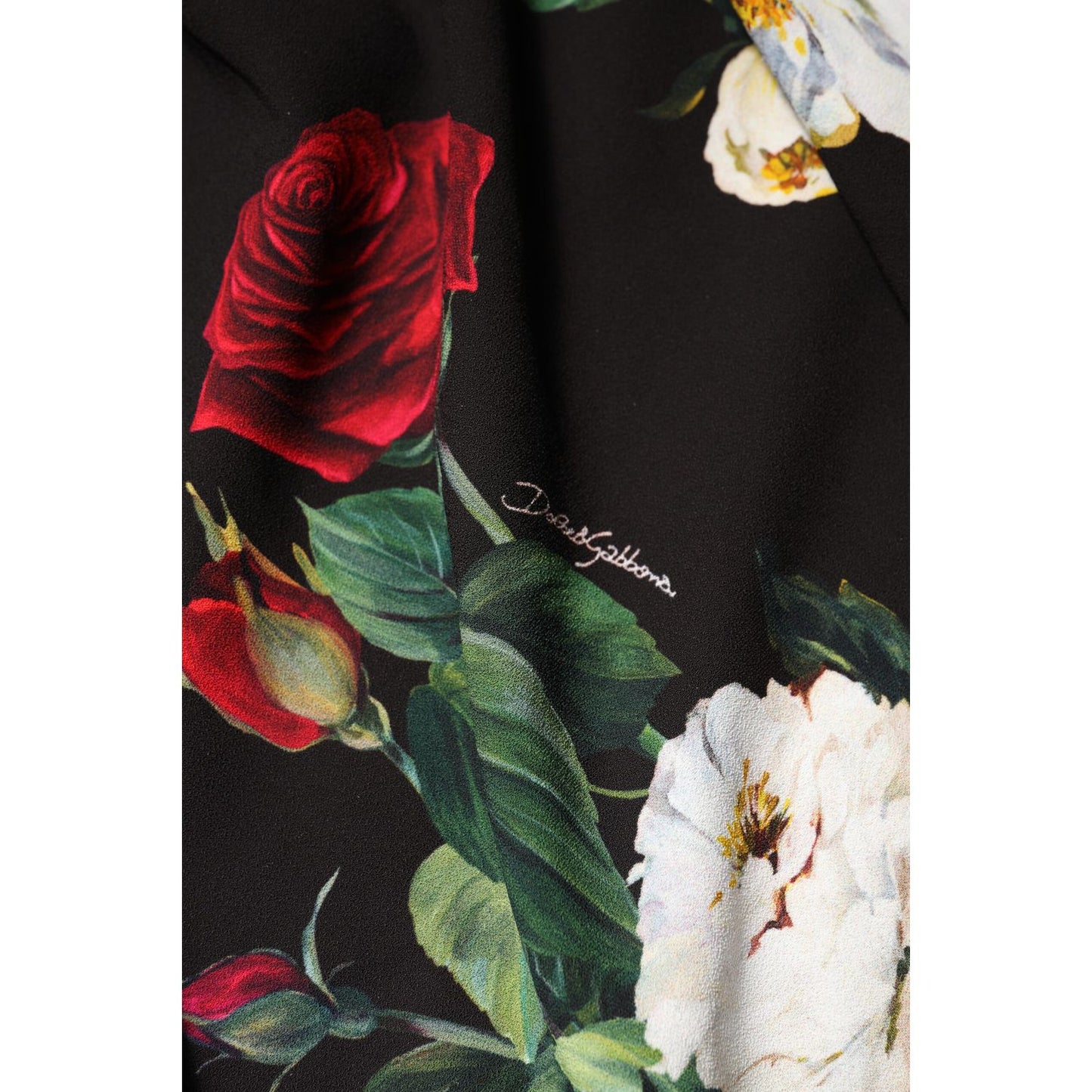 Dolce & Gabbana Black Floral Print Sleeveless Sheath Dress