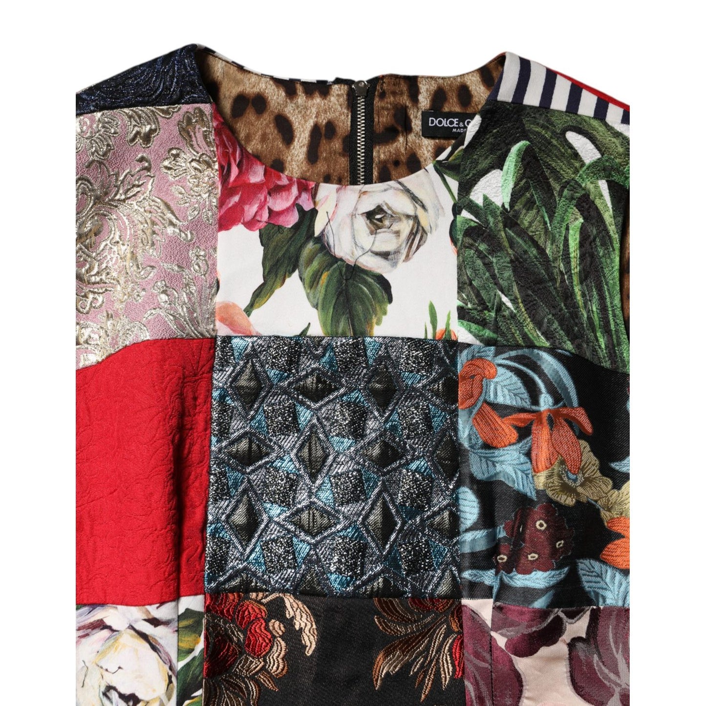 Dolce & Gabbana Multicolor Patchwork Sleeveless Sheath Dress