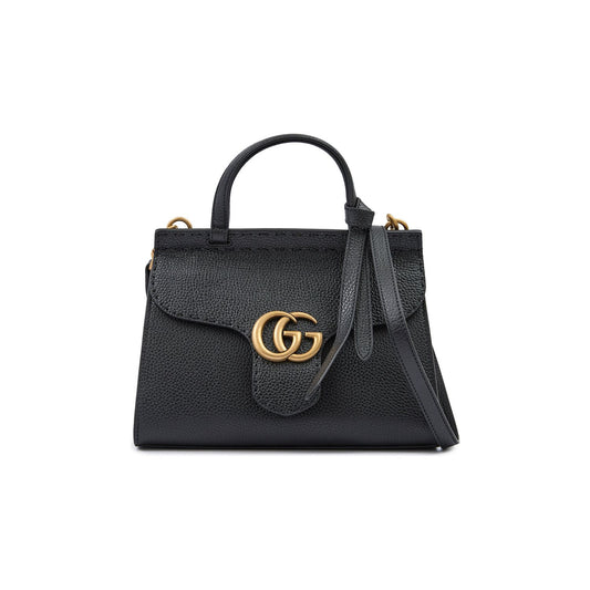 Gucci Black Leather GG Marmont Handbag