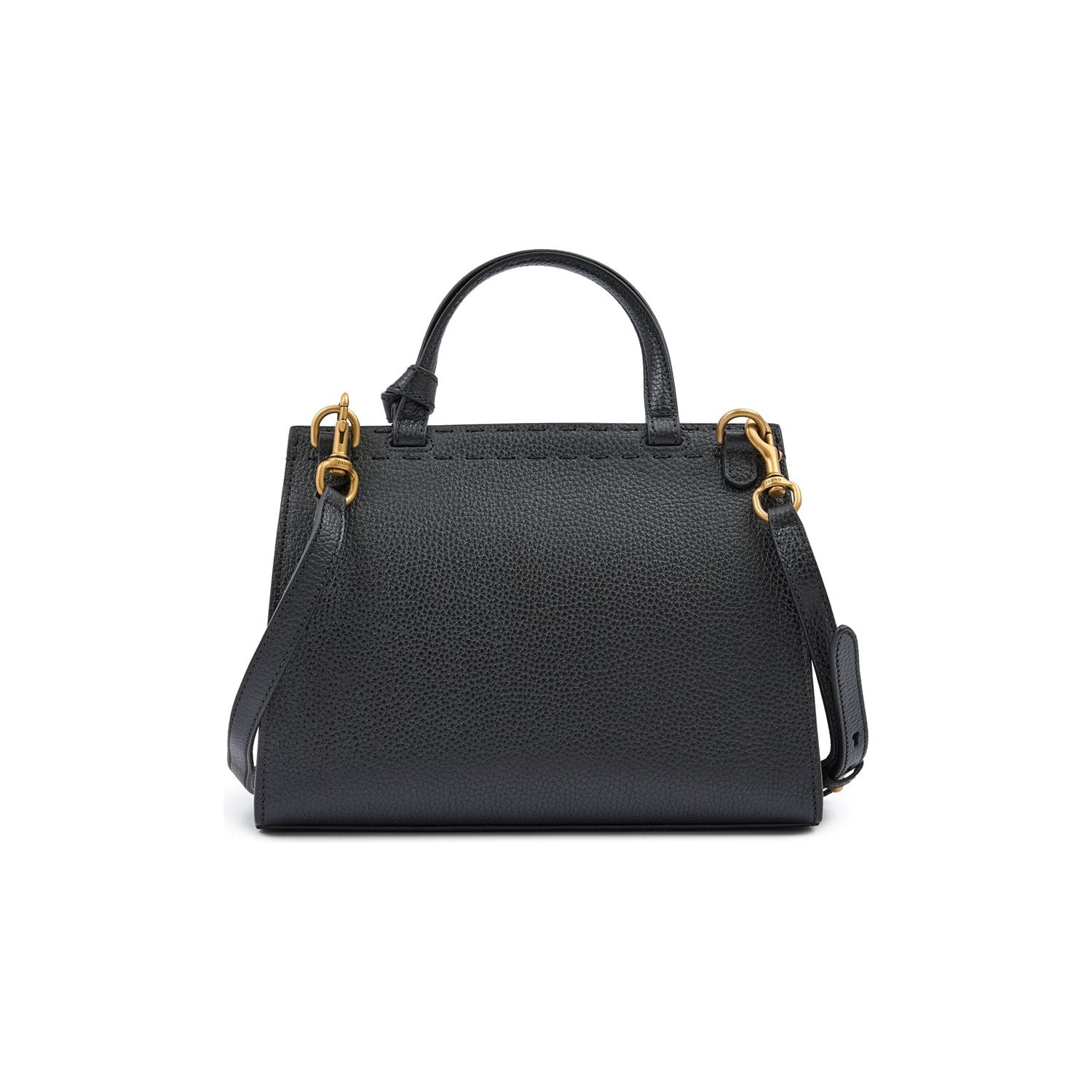 Front view with bag zipped and handles upright.