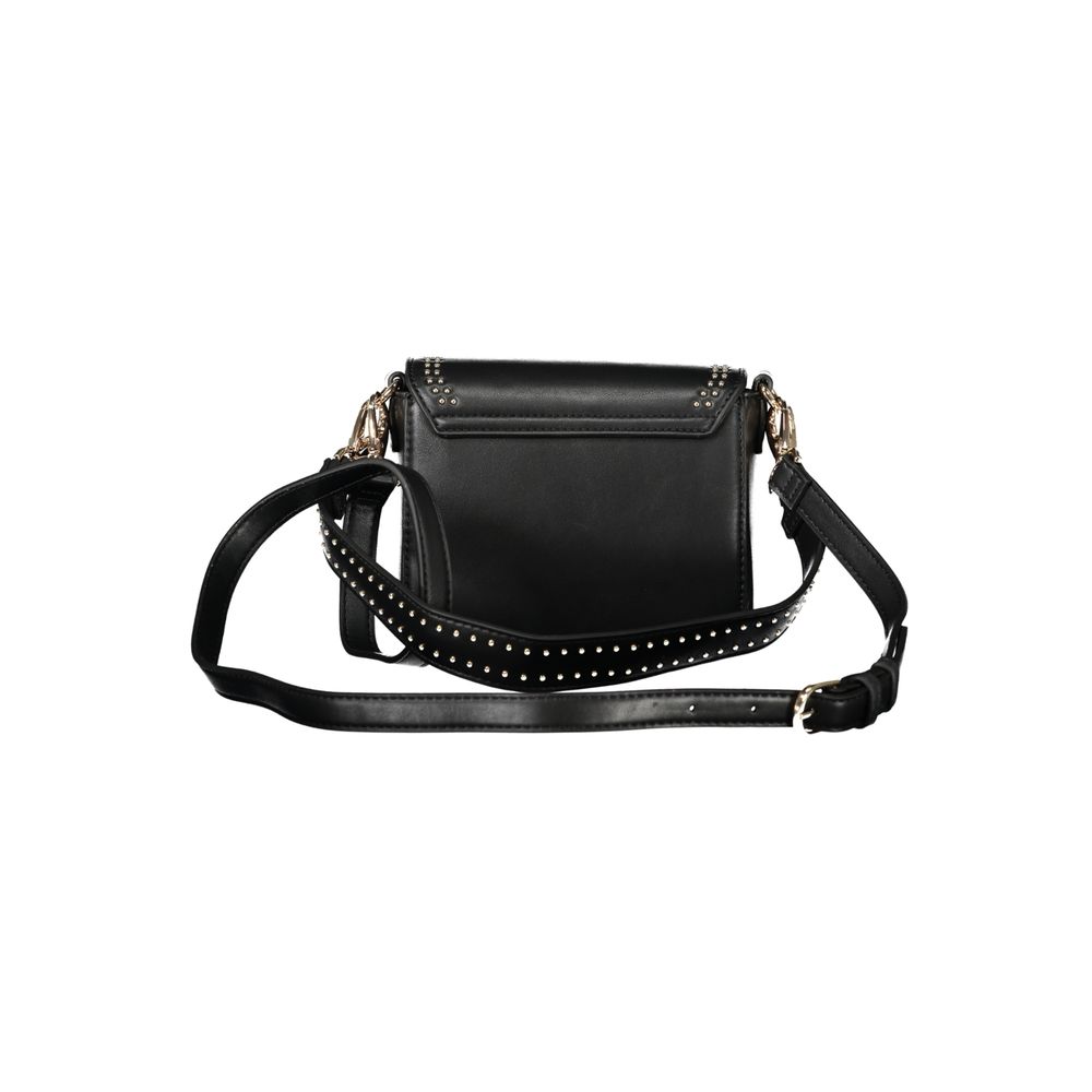 Mario Valentino Black Polyethylene Women Handbag with a sleek design and contrasting details, perfect for eco-conscious fashion.