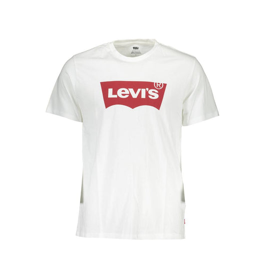 Levi's White Cotton Men T-Shirt with bold logo on front, made from soft cotton, perfect for casual style and comfort.