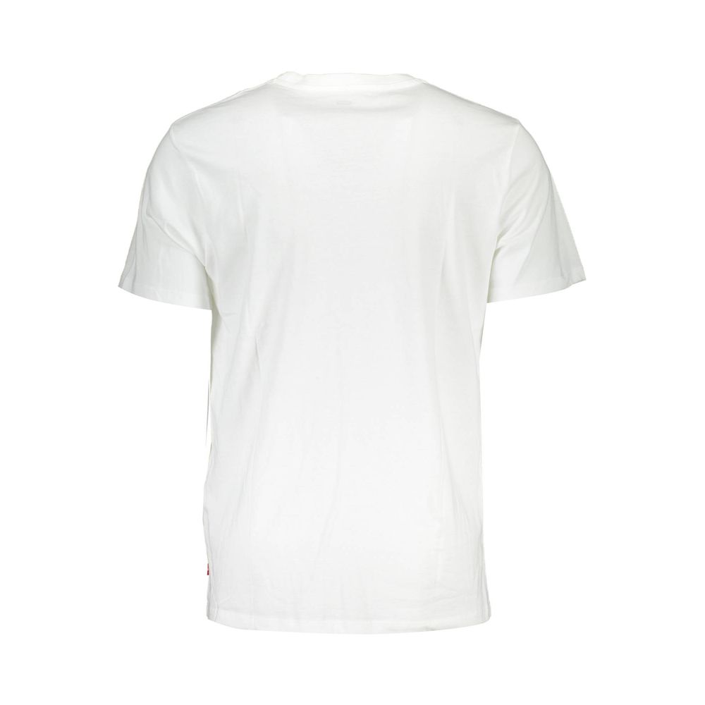 Back view of Levi's White Cotton Men T-Shirt with short sleeves, showcasing high-quality fabric and iconic style.
