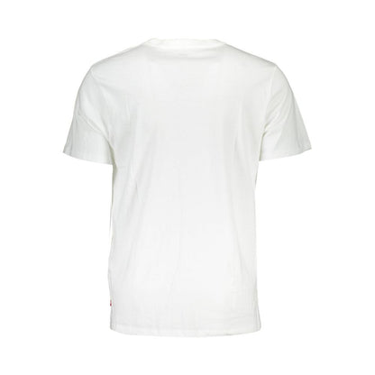 Back view of Levi's White Cotton Men T-Shirt with short sleeves, showcasing high-quality fabric and iconic style.