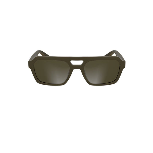 Calvin Klein Brown Bio-Based Fabric Men Sunglasses with square lenses, eco-friendly design, and luxury fashion appeal in rich brown.