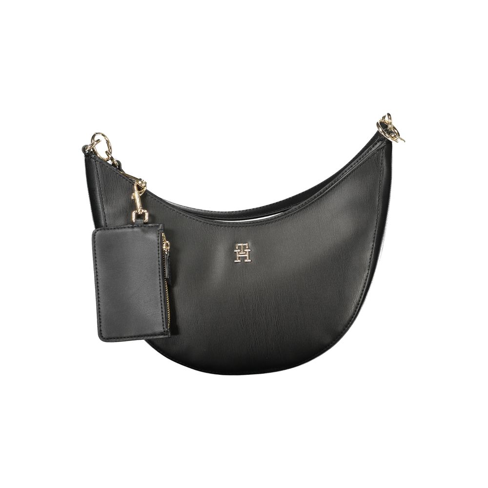 Tommy Hilfiger Black Polyethylene Women Handbag with detachable strap and chic design