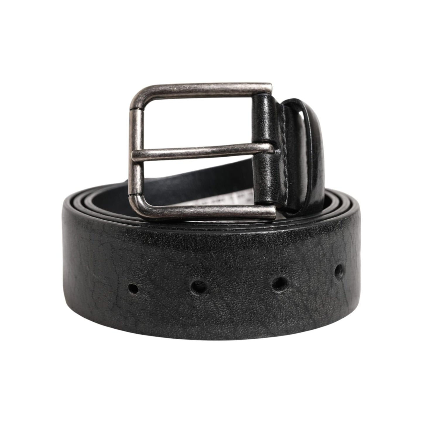 Dolce & Gabbana Black Classic Leather Metal Buckle Belt