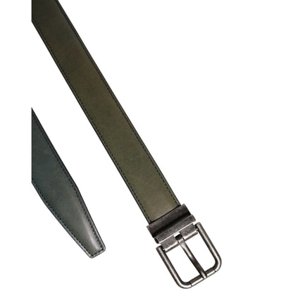 Dolce & Gabbana Green Classic Leather Metal Buckle Belt
