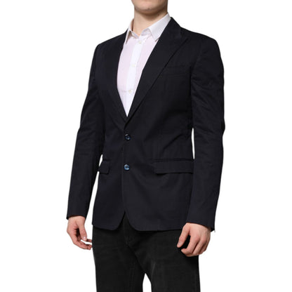 Dolce & Gabbana Dark Blue TAORMINA Cotton Blazer Suit Jacket